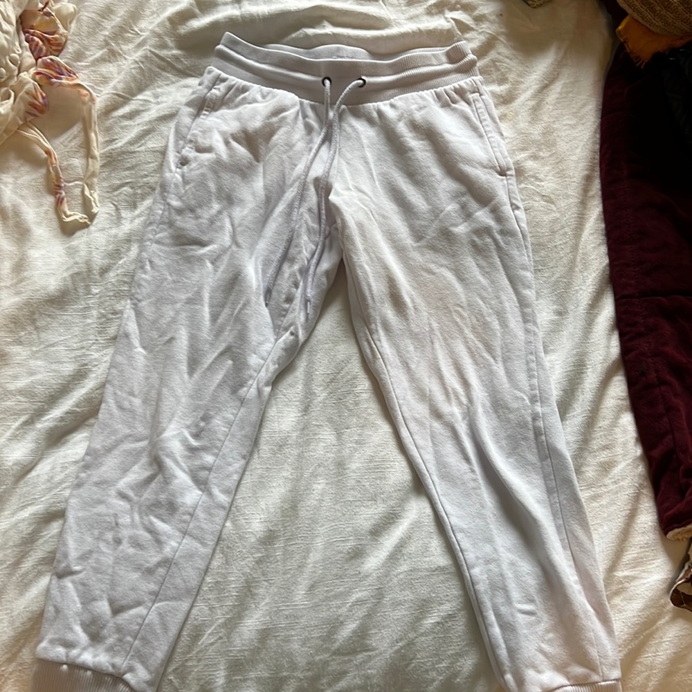 White sweatpants joggers